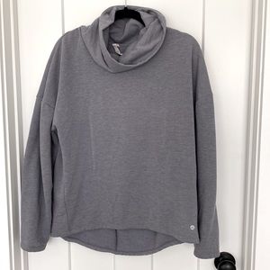 Women’s Apana Long Sleeve Mock-neck Sweatshirt (blue-ish gray). Size - Medium.